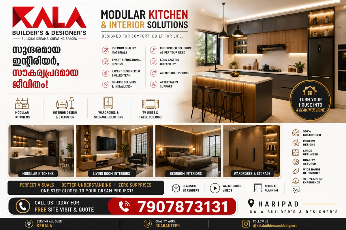 Kitchen & Interiors service poster by Kala Builders and Designers