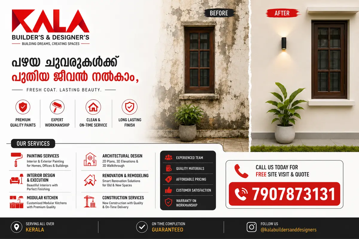 Renovation & Painting service poster by Kala Builders and Designers